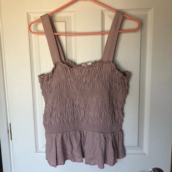 !LAST DAY!  Melrose & Market Smocked Peplum Tank Top | sz M - Picture 2 of 4